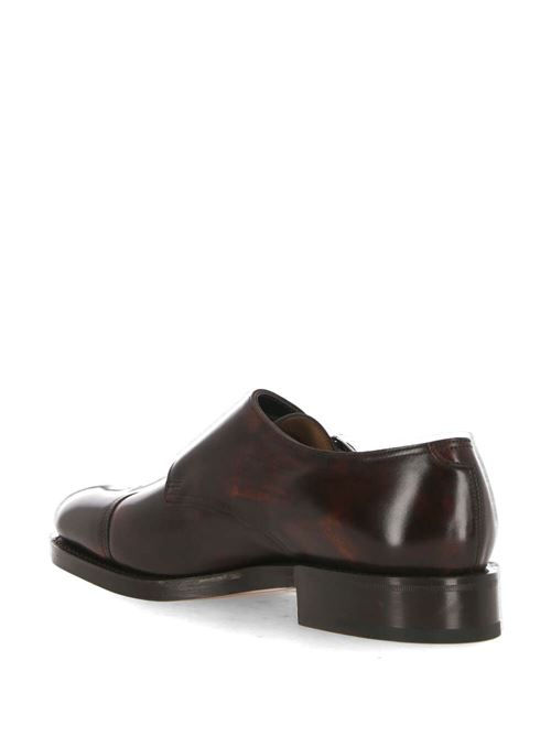 Brown leather buckle monk shoes JHON LOBB | 228192L2Y